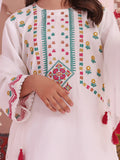 1Pc Embroidered Pret Kurti Dobby White - OGE2P-2211046