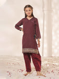 1Pc Embroidered Pret Kurti Dobby Maroon - OGEKTG-23043