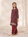 1Pc Embroidered Pret Kurti Dobby Maroon - OGEKTG-23043