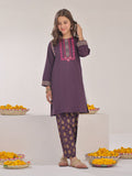 1Pc Embroidered Pret Kurti Cotton Dark Purple - OGEKTG-2309020