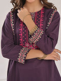 1Pc Embroidered Pret Kurti Cotton Dark Purple - OGEKTG-2309020