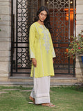 1Pc Embroidered Pret Kurti Dobby Yellow - OWEKT-2401054