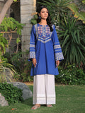 1Pc Embroidered Pret Kurti Dobby Blue - OWEKT-2401056