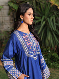 1Pc Embroidered Pret Kurti Dobby Blue - OWEKT-2401056