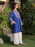 1Pc Embroidered Pret Kurti Dobby Blue - OWEKT-2401056