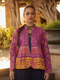 1Pc Embroidered Fusion Top Cotton Purple & Green - OWEC-2012303