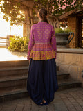 1Pc Embroidered Fusion Top Cotton Purple & Green - OWEC-2012303